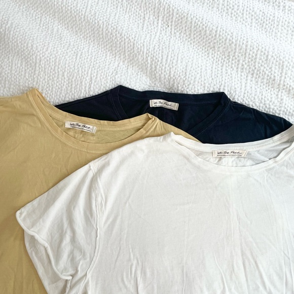 Free People Nina Tee white soft oversized tee in butter yellow in Medium - Picture 8 of 8